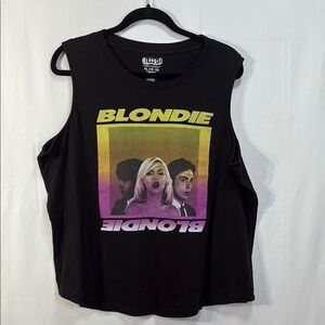 🏕️ Blondie band Black and Yellow Graphic Muscle Tee